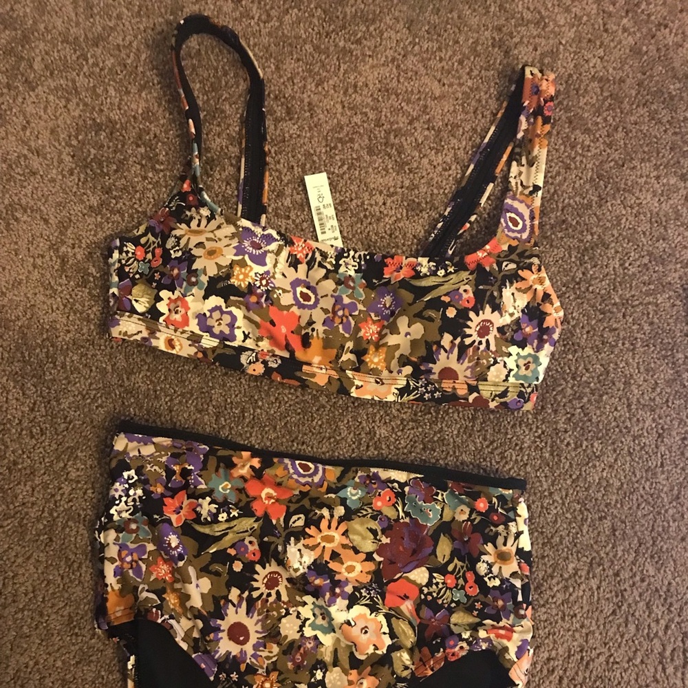 Madewell Second Wave Bikini Top and High-Waisted Bottom, Medium, Wild Bohemian